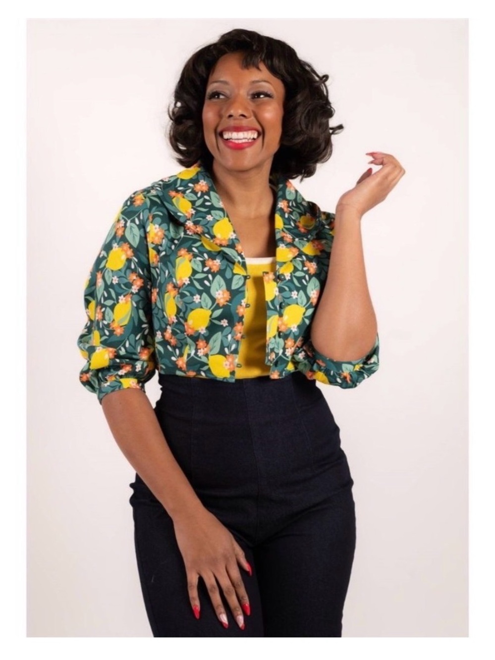 Collectif Womenswear Nessy Lemon Bloom Bolero